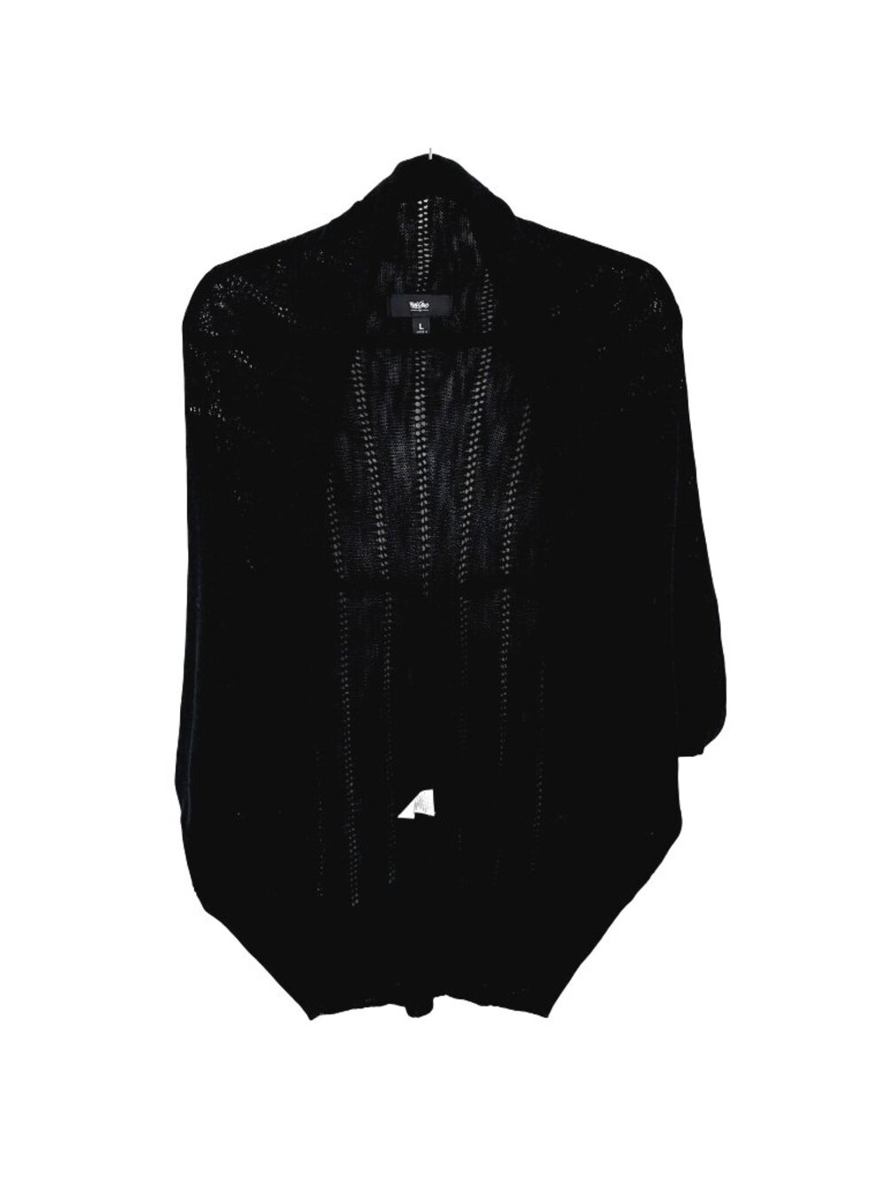 NWT Mossimo Womens Black Cocoon Open-Knit Cardigan Sweater Large